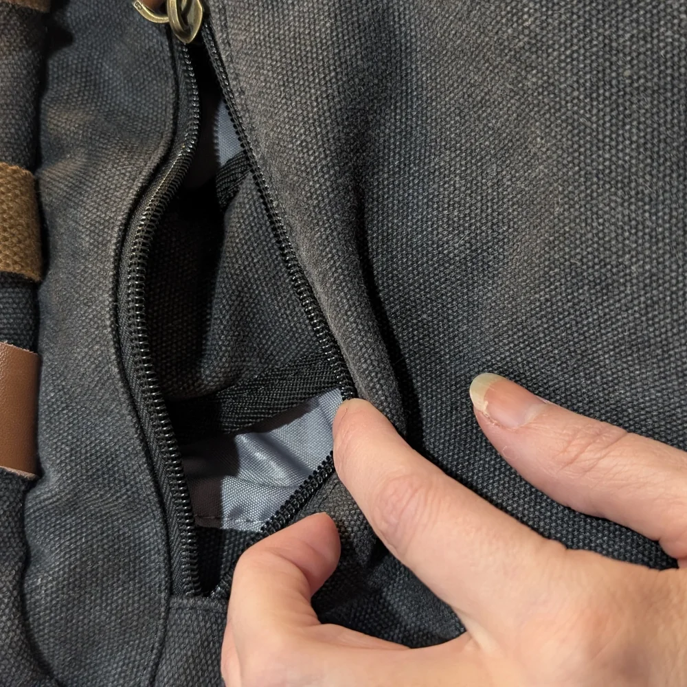CoolBell Convertible Backpack Messenger Charcoal Gray Canvas Men's Laptop Bag